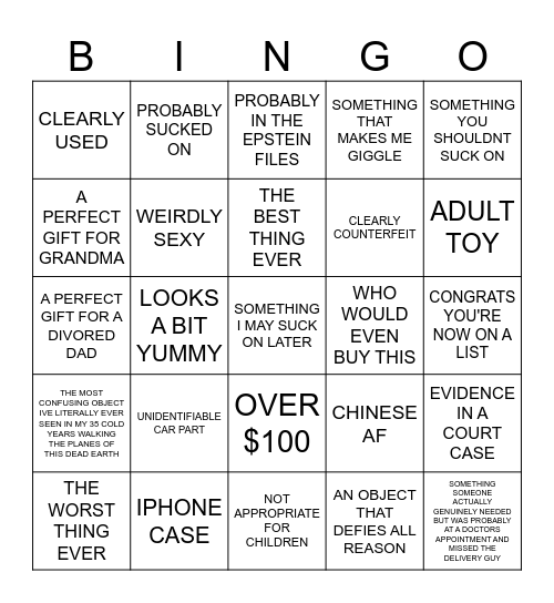 RETURNED MAIL Bingo Card