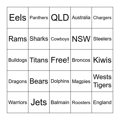 Magic Round jerseys Bingo Card