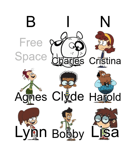 THE LOUD HOUSE Bingo Card
