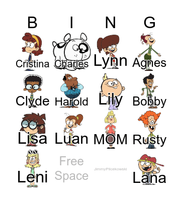 THE LOUD HOUSE Bingo Card