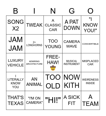 DRUNK STREET BINGO Card