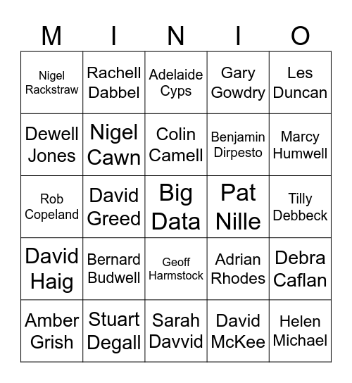Despicable Me 67 Bingo Card