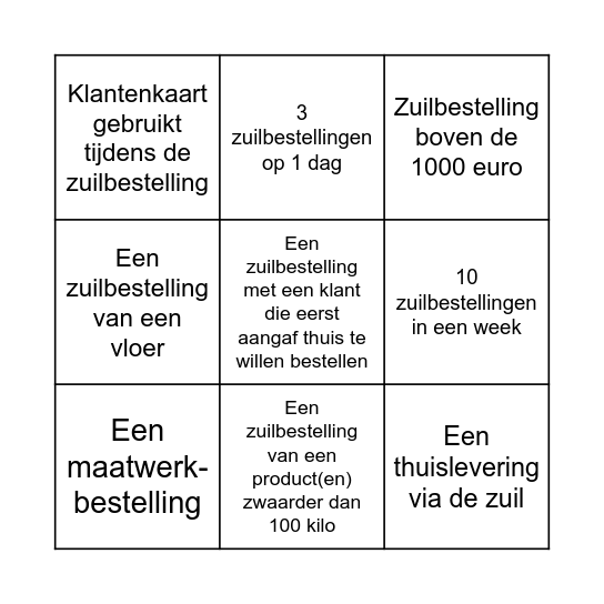 Zuilen bingo Card