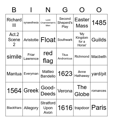REVISION FOR 4CL Bingo Card