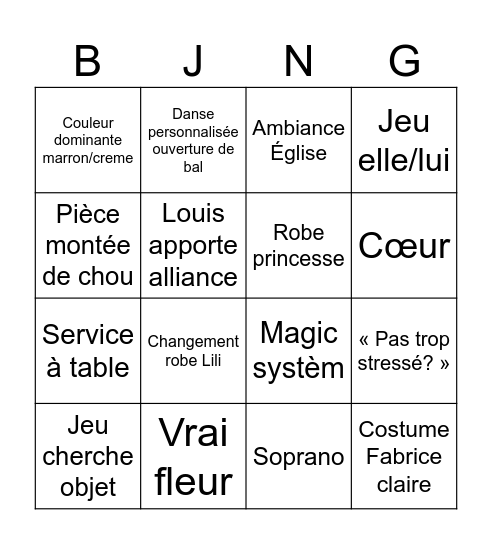 Bingo sans titre Bingo Card