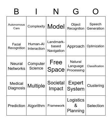 AI Bingo Card