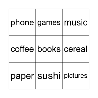 Passive Bingo Card