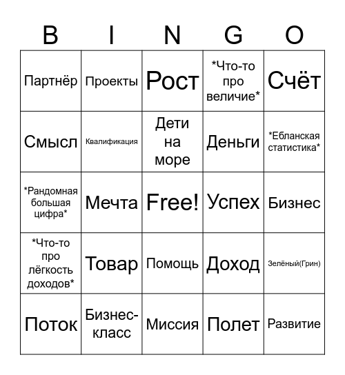 гринвэй 2026 Bingo Card