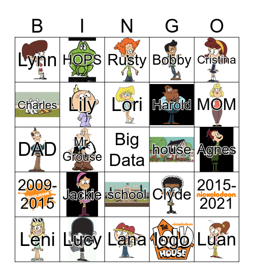 THE LOUD HOUSE Bingo Card