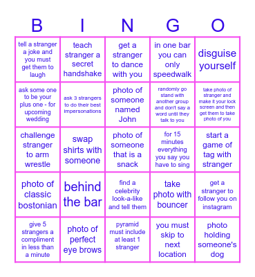 Brooke's Stranger-Danger Bar-Challenge Bingo Card