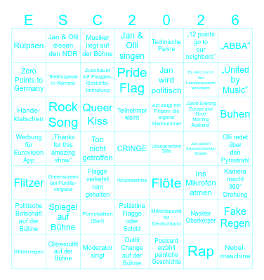 Ultimatives Eurovision Song Contest 2026 Bingo ORF Bingo Card