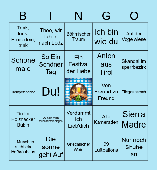 Oktoberfest Musik bingo Card