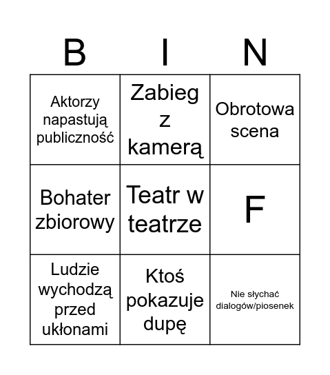 Teatralne bingo Card
