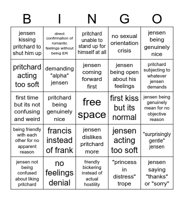 bad jensard fic tropes Bingo Card