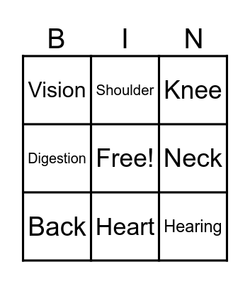 Age Challenge Bingo Card
