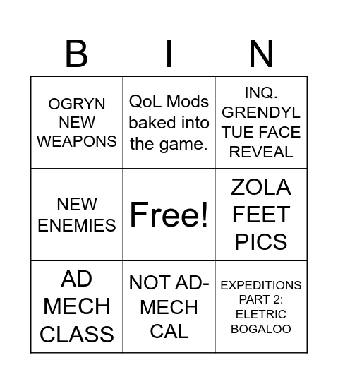 DARKTIDE SKULLS REVEAL Bingo Card