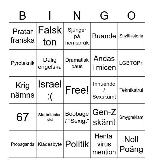 Esc bingo Card
