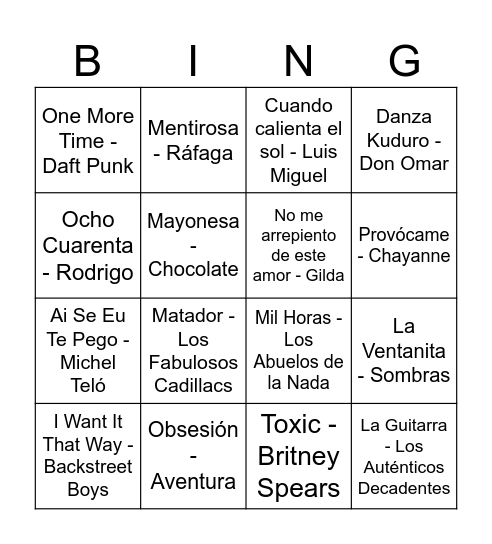 Vitto 27 bingo Card