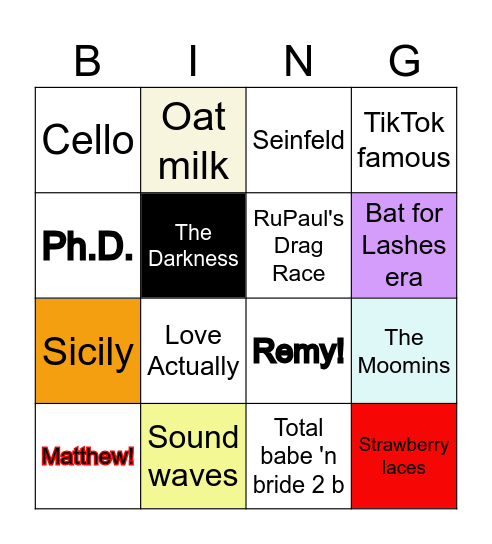 * Nicole Bingo! * Happy Hen... We love you! Bingo Card