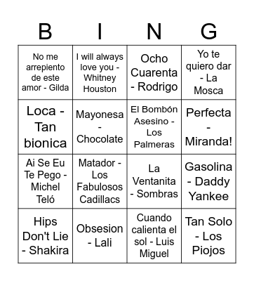 Vitto 27 bingo Card