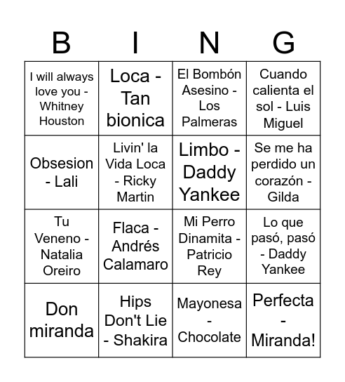 Vitto 27 bingo Card