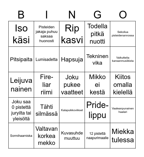 Viisubingo 2026 Bingo Card