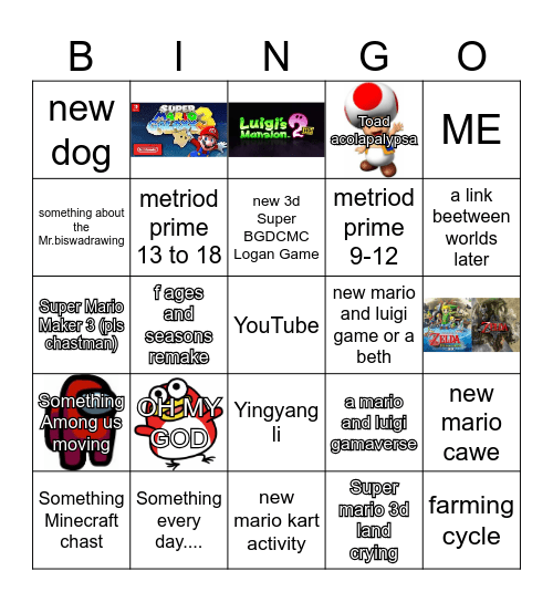 Nintendo Direct Predictions Bingo Card