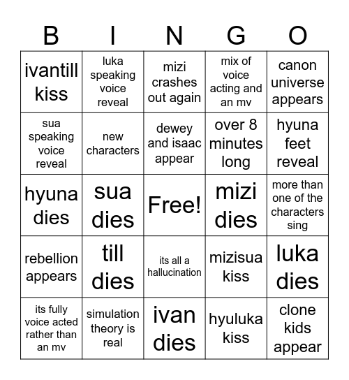 alnst school au Bingo Card