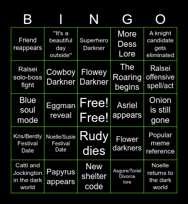 DELTARUNE Bingo Card