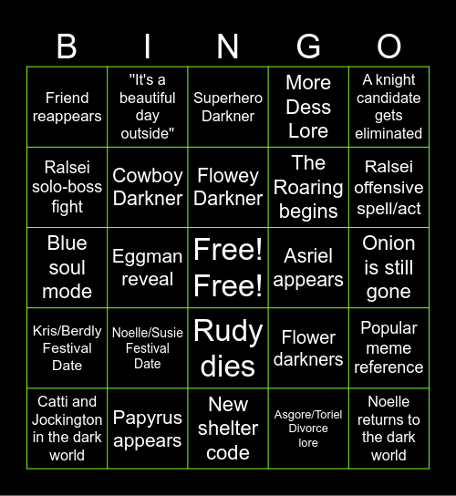 DELTARUNE Bingo Card