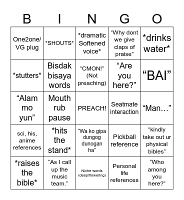 ICONIC PJD! Bingo Card