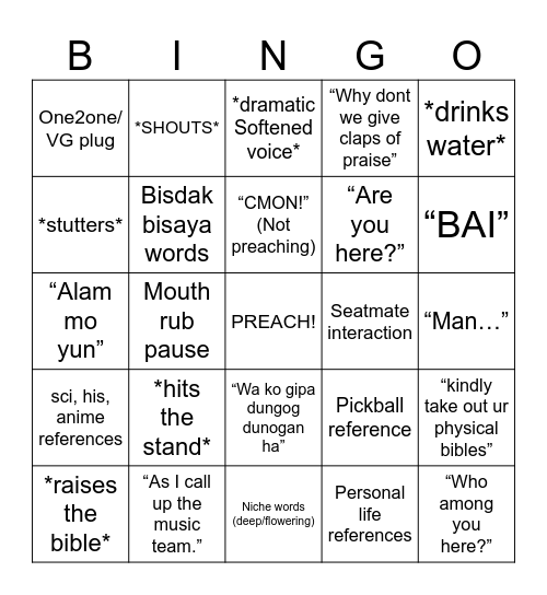 ICONIC PJD! Bingo Card