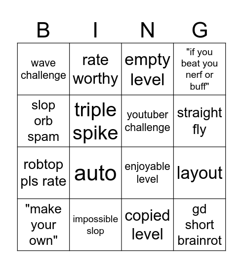 Recent tab Bingo Card