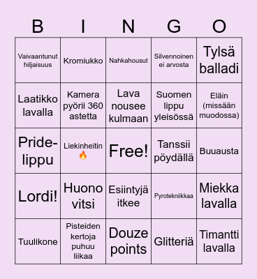 Viisuraketti 🚀 Bingo Card