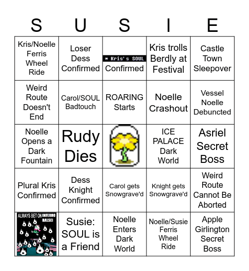Deltarune Chapter 5 Bingo Card