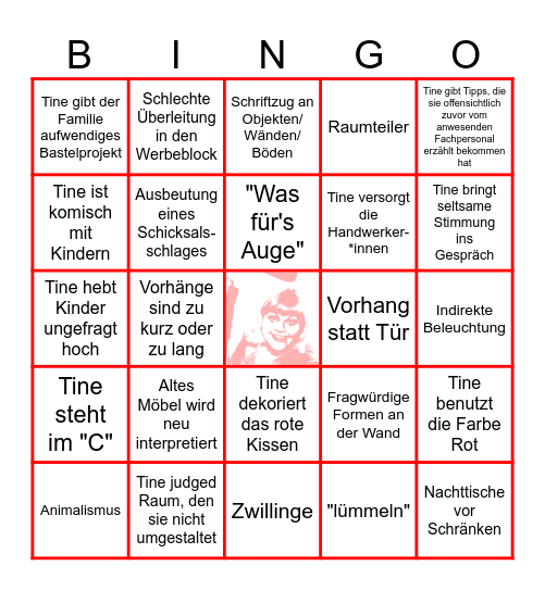 Tine Wittler "Einsatz in 4 Wänden" Bingo Card