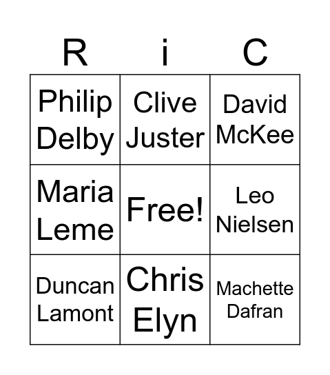 Ric the Raven Bingo Card