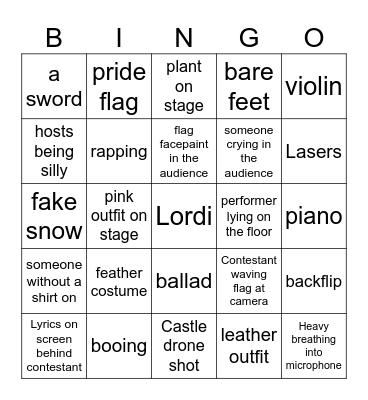 esc 2026 Bingo Card