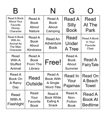Summer Reading Bingo Card