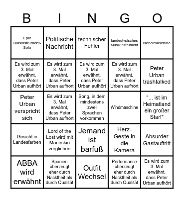 Das große ESC-Bullshit-Bingo Card