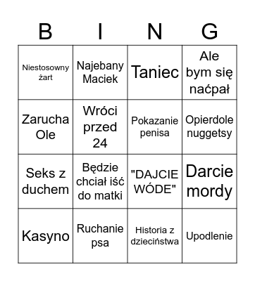 MACIEK STARTER PACK Bingo Card