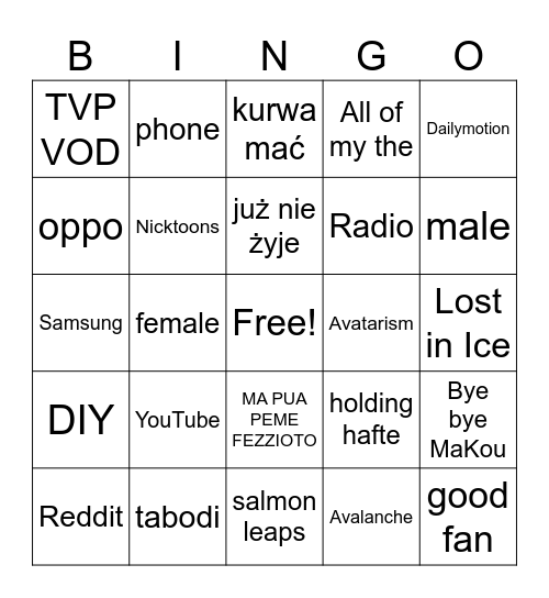 Ebetall Bingo Card