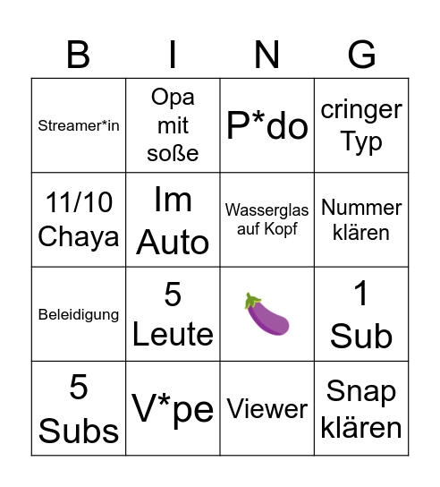 One rb Bingo Card