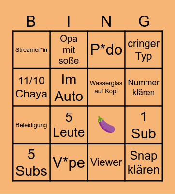 OmeTV Bingo Card