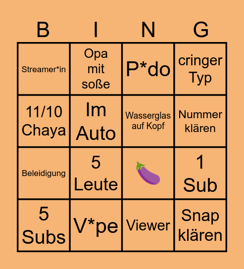 OmeTV Bingo Card
