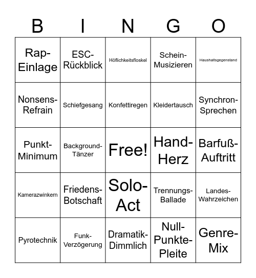 Gören Bingo Card