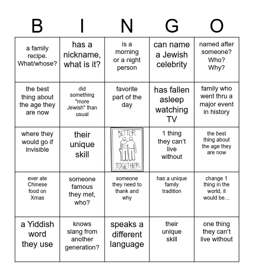 Better Together Find Someone Who: can name/saysay Bingo Card