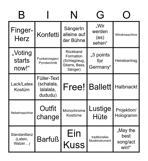 ESC 2026 Bingo Card