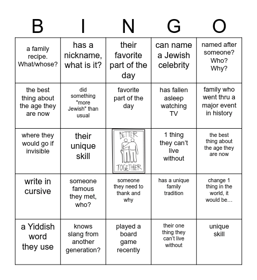 Better Together Find Someone Who: can name/saysay Bingo Card