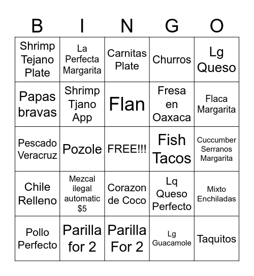 SERVER BINGO Card